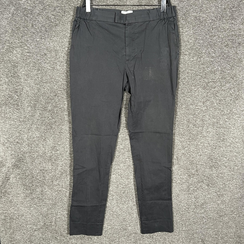 L'Estrange Pants Mens 34x31 Gray Slim Fit Chino Elastic Drawstring Waist Casual